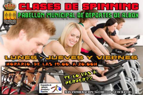 El Pabelln Municipal de Deportes de Albox ofrece clases de spinning como novedad dentro del amplio abanico de actividades deportivas