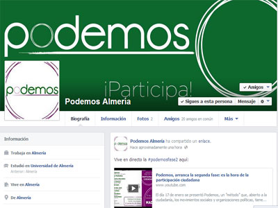 Noticia de Almería 24h: Almería 24h entrevista al grupo de Facebook PODEMOS de Almería