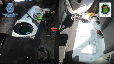 Incautados más de 10 kilos de hachís ocultos en el depósito de gasolina de un vehículo