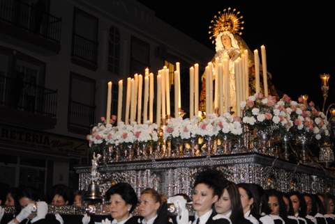 La Virgen de los Dolores da inicio a las procesiones de Semana Santa de Carboneras