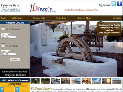 El Hostal Diego`s renueva su página Web y se introduce en las redes sociales
