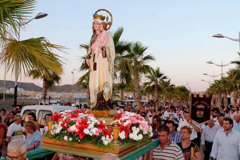 Todo preparado para que la Virgen del Carmen realice su romera junto a las playas de San Juan de los Terreros