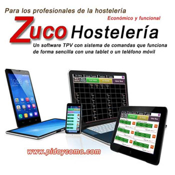 Zuco Hostelería. Un software TPV con sistema de comandas que funciona con una tablet o un teléfono móvil 