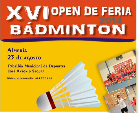Noticia de Almera 24h: Abiertas las inscripciones para el XVI Open de Bdminton Feria de Almera