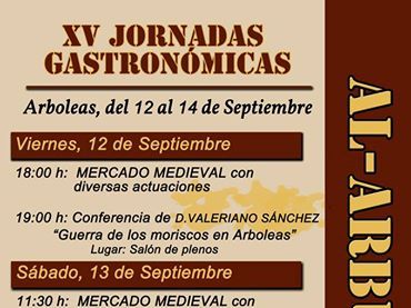 Todo preparado para celebrar del 12 al 14 de septiembre las XV Jornadas Gastronmicas Al-Arbul