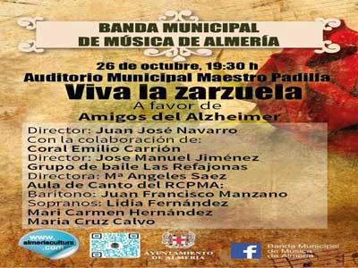 Noticia de Almera 24h: Viva La Zarzuela, concierto benfico de la Banda Municipal de Msica el domingo