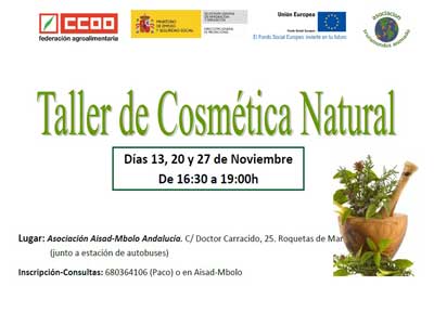 Noticia de Almería 24h: CCOO pone en marcha 2 talleres de Conservas Artesanales y Cosmética Natural en Roquetas de Mar
