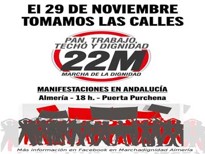 Izquierda Unida realiza un llamamiento para que toda Almera participe en la manifestacin de las 'Marchas por la dignidad'