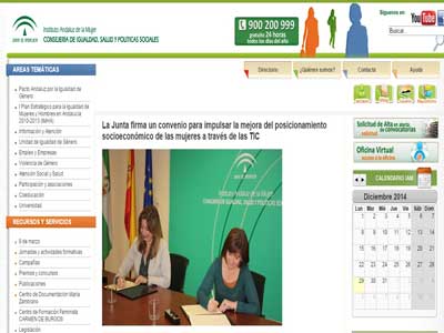 El Instituto Andaluz de la Mujer pone en marcha una nueva web ms audiovisual y cercana a la ciudadana