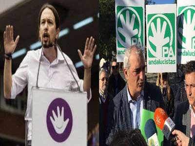 El PA se plantea denunciar a Podemos por el uso de la mano abierta en un crculo como logo