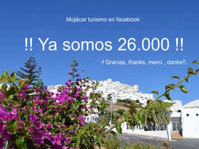 La pgina Turismo Mojcar cuenta con ms de 26,000 seguidores en Facebook