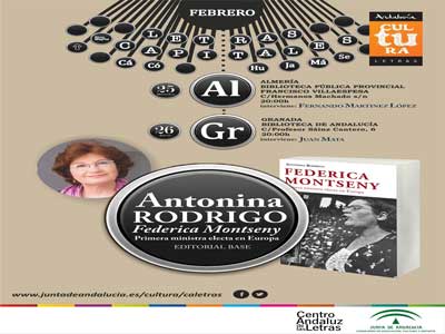 El Centro Andaluz de las Letras presenta en Almera el nuevo libro de Antonina Rodrigo sobre Federica Montseny