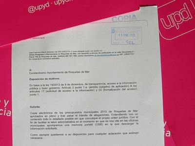 UPyD fuerza la publicacin de los Presupuestos Municipales  de Roquetas de Mar