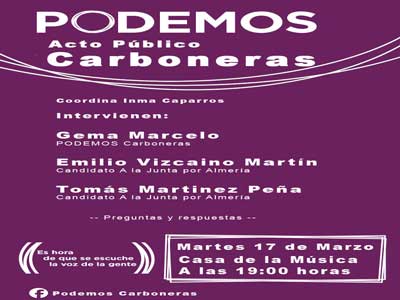 Acto de Campaa para las elecciones andaluzas de Podemos Carboneras