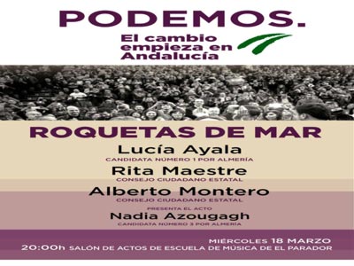 Mitin Podemos en Roquetas de Mar