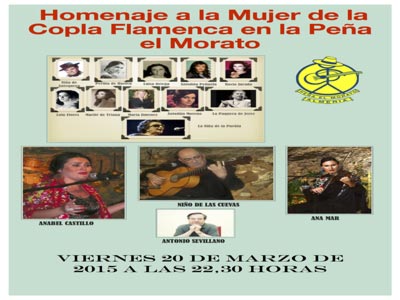 Recital Flamenco Homenaje a la Mujer el viernes 20 en la Pea el Morato