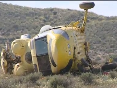 Un Misterioso Helicptero aparece volcado y abandonado en Njar