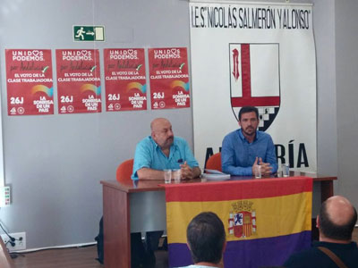 Eduardo Garzn, PCE, presenta en Almera su propuesta de Trabajo Garantizado