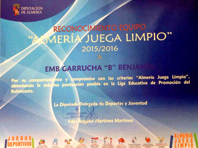 La Escuela Deportiva Municipal de Baloncesto ha sido galardonada con el premio Almera Juega Limpio