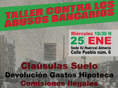 IU Hurcal organiza un taller contra los abusos bancarios impartido por Emiliano Domene
