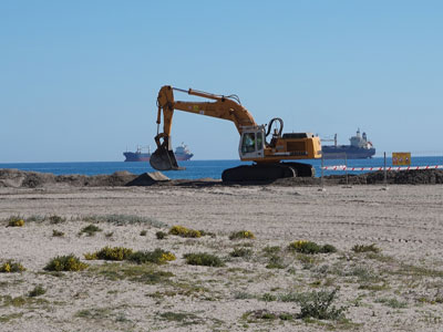 Costas acta en las playas de Vera daadas por los temporales de final de ao y principios de 2017