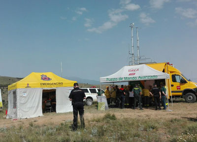 La Junta realiza un simulacro de incendio forestal en Sern para poner a prueba el funcionamiento y la coordinacin de los operativos