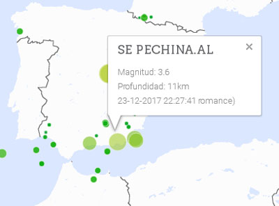 Noticia de Almería 24h: Un terremoto de magnitud 3,6 en la escala de Richter sacude el Bajo Andarax y la capital