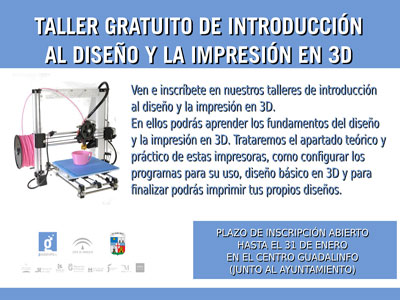 Noticia de Almera 24h: Garrucha celebrar un taller gratuito sobre diseo e impresin 3D