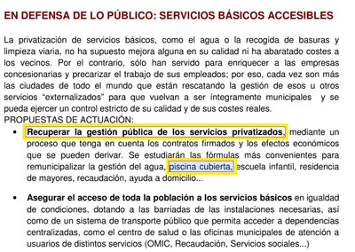 Noticia de Almería 24h: “Los coaligados” con IU en Adra votan para que se privatice la Piscina  