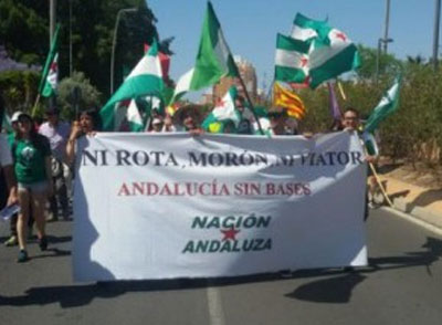 Nacin Andaluza ante la III marcha contra la base de la Legin espaola en Viator