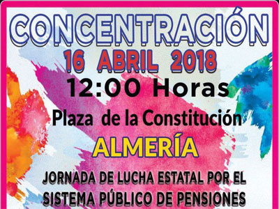 Comunicado: Jornada de lucha por las pensiones el prximo 16 de Abril
