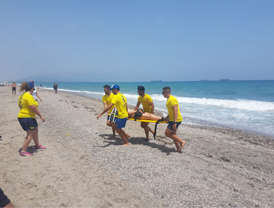 Noticia de Almera 24h: Simulacro de rescate acutico en la playa de las Marinas  Bolaga de Vera