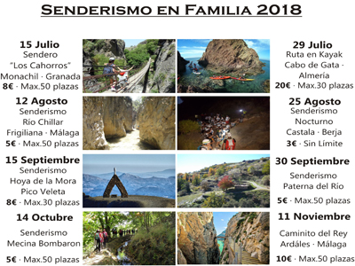 El programa Senderismo en familia 2018 de Berja te acercar a ocho espectaculares destinos 