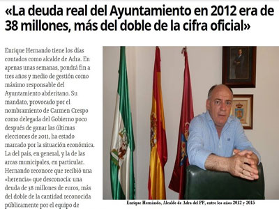 Noticia de Almería 24h: La deuda del Ayuntamiento de Adra