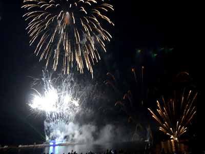 Ovacin para el espectculo de luz y sonido de los fuegos artificiales que cerraron la Feria de Almera