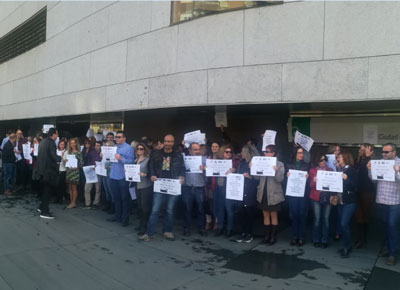Concentracin conjunta de sindicatos en la Ciudad de la Justicia de Almera