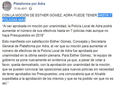 Sr. Alcalde de Adra: as no puede Ud. seguir