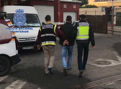 La Policía Nacional detiene a un fugitivo buscado por las autoridades italianas por tráfico de drogas