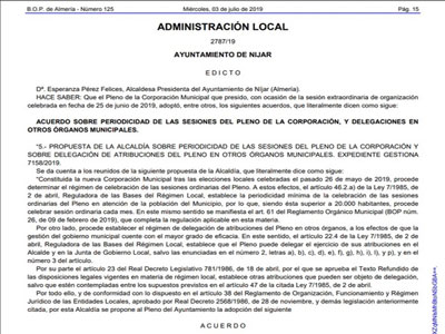Esther Gómez: Primera ilegalidad del Ayuntamiento de Adra