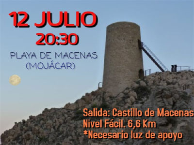 Noticia de senderismo en Almería 24h: La Asamblea de la Cruz Roja de Vera organiza la VI Ruta Nocturna de Senderismo - Castillo de Macenas en Mojácar