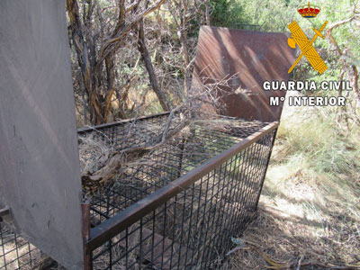 La Guardia Civil localiza e interviene una jaula trampa preparada para la captura de grandes especímenes en el Parque Natural de Sierra Nevada