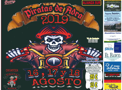 Noticia de Almería 24h: La XII Concentración Motera Piratas de Adra se celebrará los días 16, 17 y 18 de agosto