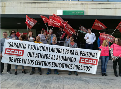 CCOO defiende la reversin a lo pblico del servicio de apoyo al alumnado con NEE y exige garanta y soluciones laborales y para las trabajadoras/es