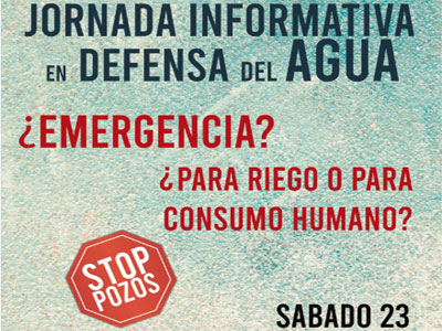 Jornada informativa: Emergencia Para regado o consumo humano?