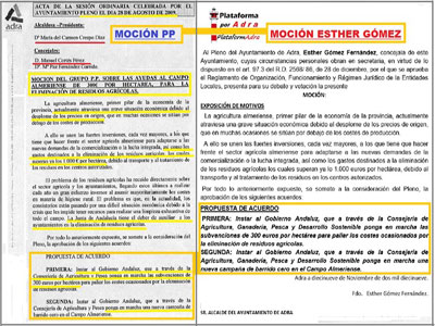 Noticia de Almera 24h: Esther Gmez: El PP de Adra vota NO a su propuesta para la agricultura 