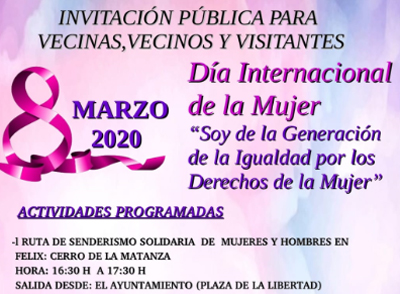 Noticia de senderismo en Almería 24h: El Ayuntamiento de Felix organiza una ruta de senderismo solidario con motivo del 8 de marzo