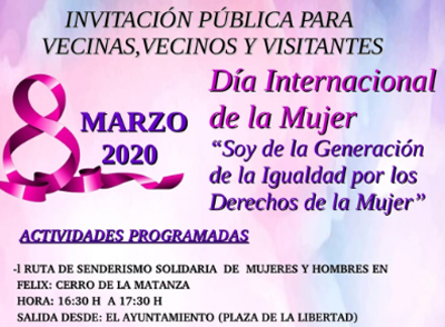 Noticia de senderismo en Almera 24h: El Ayuntamiento de Felix organiza una ruta de senderismo solidario con motivo del 8 de marzo