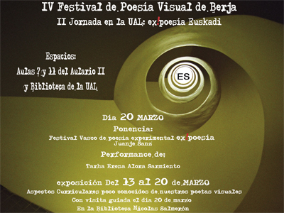 Noticia de Almería 24h: La Bienal Ex!poesía de Euskadi estará en el IV Festival de Poesía Visual de Berja