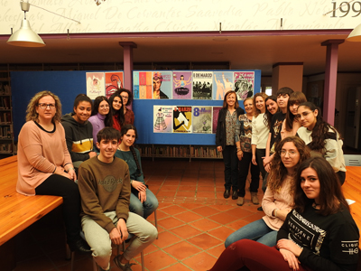 Noticia de Almera 24h: Los alumnos de Bachillerato de Arte del IES Cura Valera exponen sus carteles del Da de la Mujer en la Biblioteca 