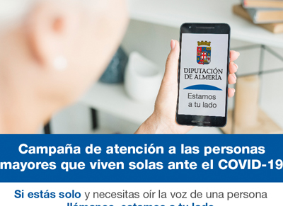 Noticia de Almera 24h: Diputacin lanza una campaa de atencin a mayores que viven solos durante la crisis del COVID-19
